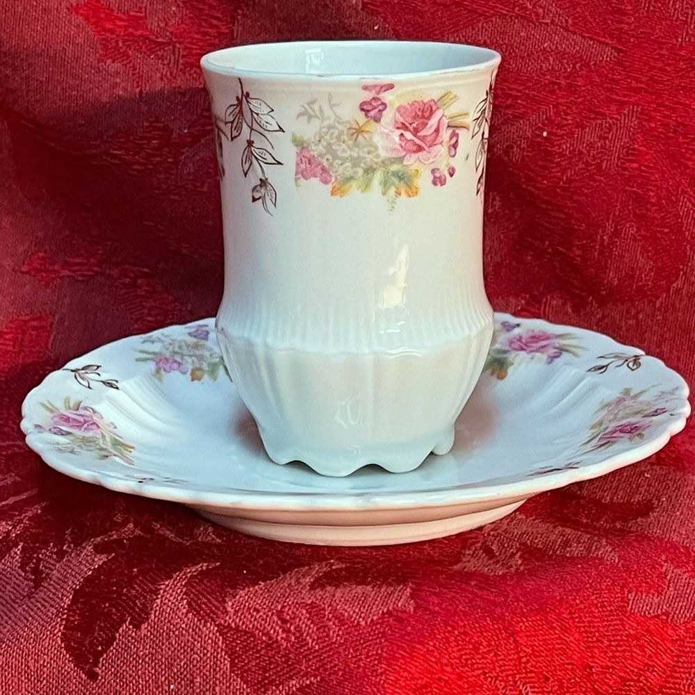 Antique Carl Tielsch Demitasse‎ Teacup and Saucer Set. Made in Germany - Picture 3 of 13
